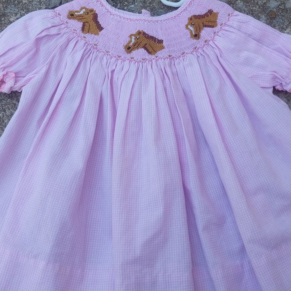 Everyday Heirloom smocked horse dress